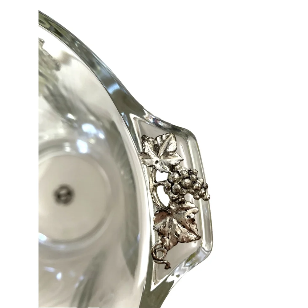 Arthur Court Designs Glass Champagne Wine Ice Chiller Silver Metal Grapevine 8